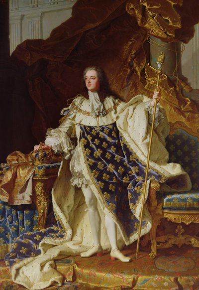 Porträt von Louis XV (1715-74) in seinen Krönungsroben, 1730 von Hyacinthe Francois Rigaud